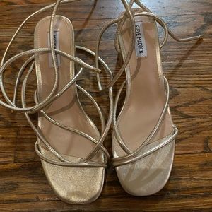 Gold Gladiator Steve Madden Wedge Sandals